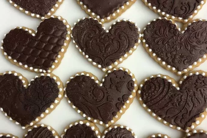 Small Chocolate Heart Cookies