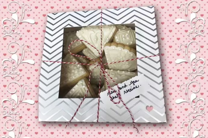 Box of White Wedge Cookies