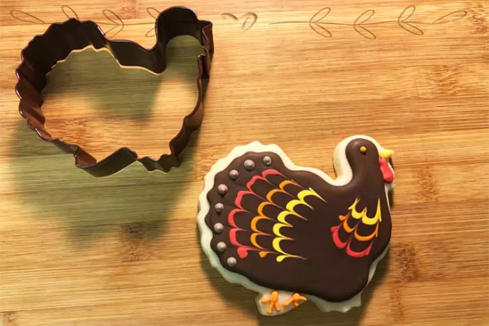 “Papa” turkey with cookie cutter