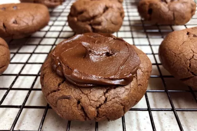 Frosted Double Chocolate Cookies