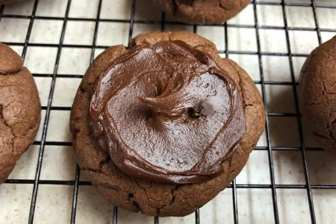 Frosted Double Chocolate Cookies