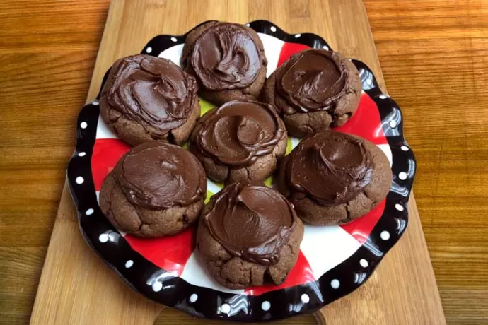 Frosted Double Chocolate Cookies