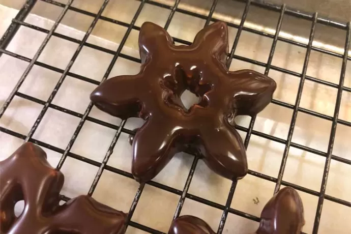 Chocolate-dipped Snowflakes